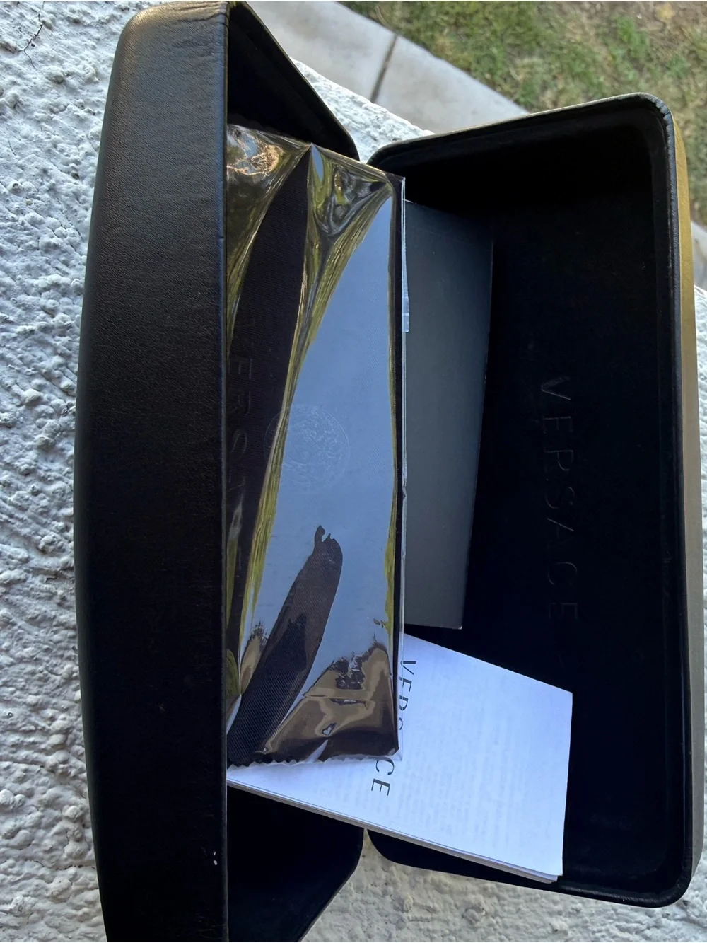 Versace Black and Gold Logo Sunglasses Case Set - Picture 6 of 6